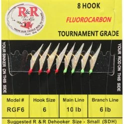 Pre-rigged Leaders R&R Tackle Sabiki Rigs | Fluorocarbon 11 Pre-rigged Leaders R&R Tackle Sabiki Rigs | Fluorocarbon