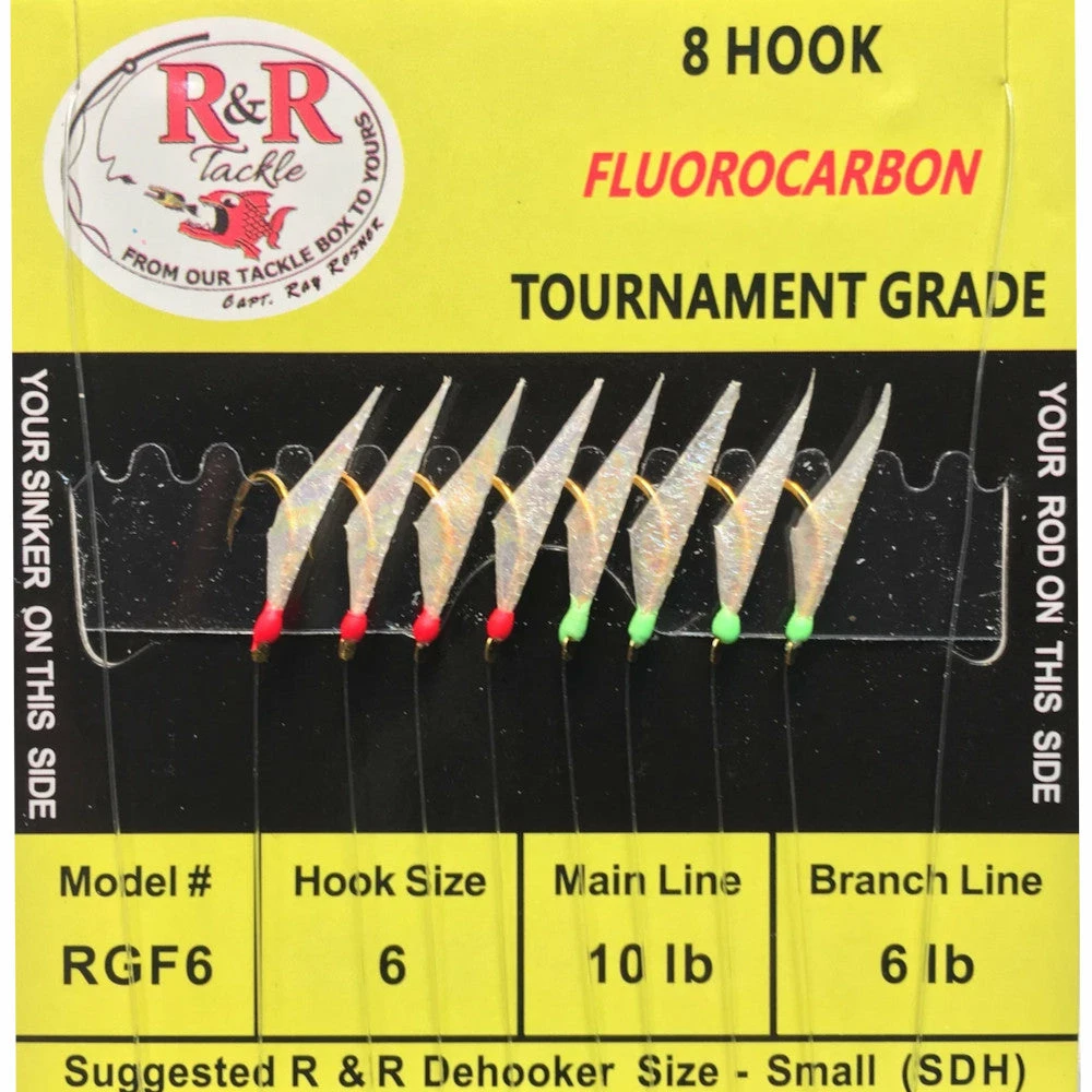Pre-rigged Leaders R&R Tackle Sabiki Rigs | Fluorocarbon 6 Pre-rigged Leaders R&R Tackle Sabiki Rigs | Fluorocarbon